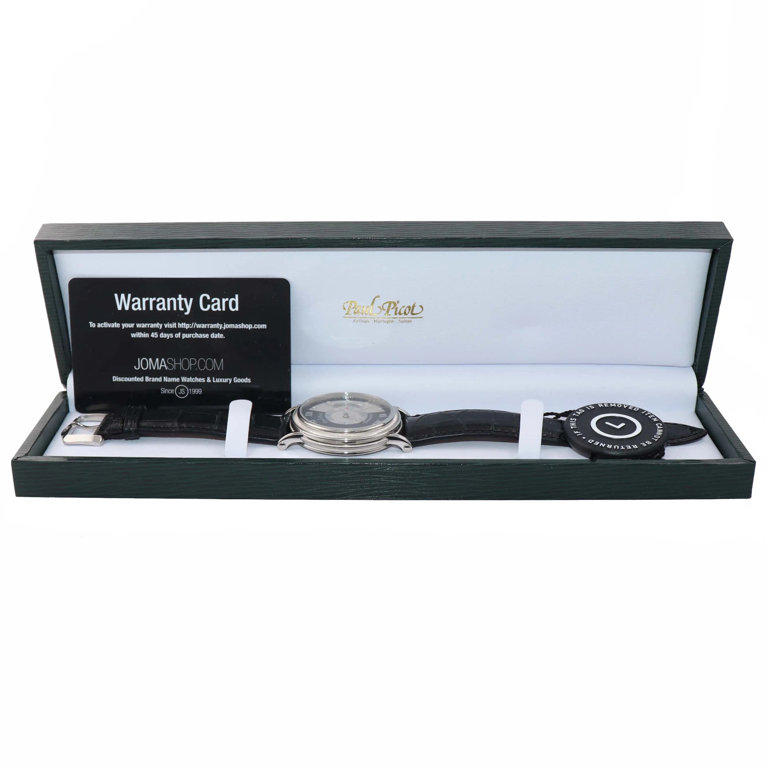 Paul Picot Atelier 3351 SG Steel Black Roman Diamond Date Automatic 42mm Watch