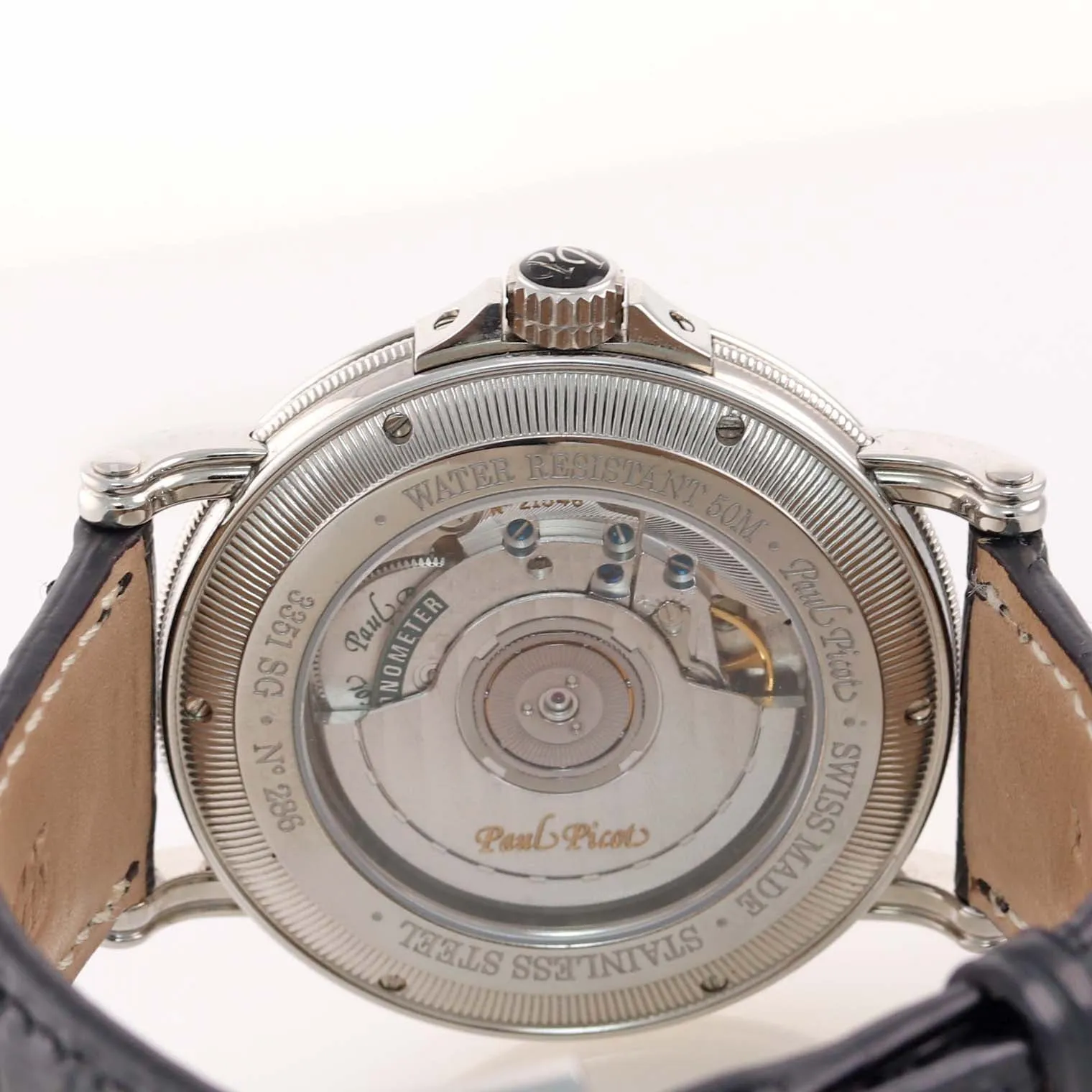 Paul Picot Atelier 3351 SG Steel Black Roman Diamond Date Automatic 42mm Watch