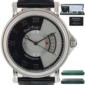 Paul Picot Atelier 3351 SG Steel Black Roman Diamond Date Automatic 42mm Watch