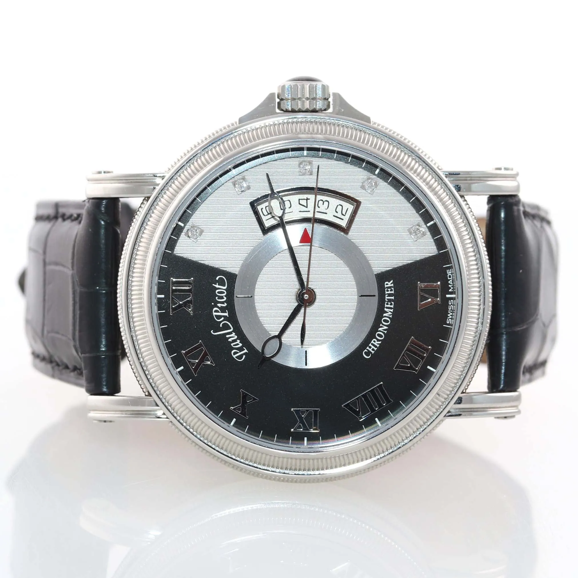 Paul Picot Atelier 3351 SG Steel Black Roman Diamond Date Automatic 42mm Watch