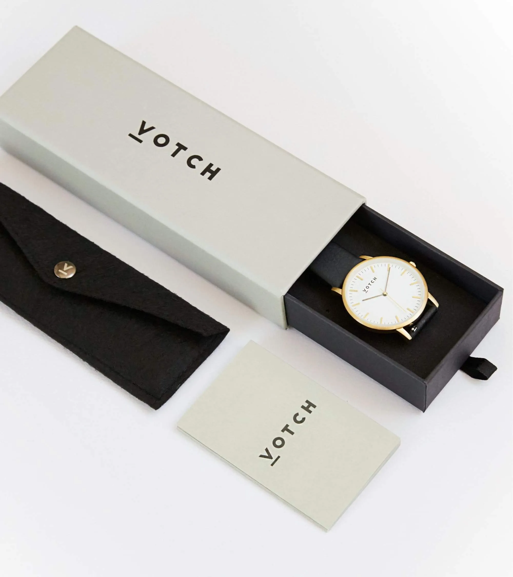 Petite Watch with Gold & Black Dial | Ruby Red Vegan Leather Strap