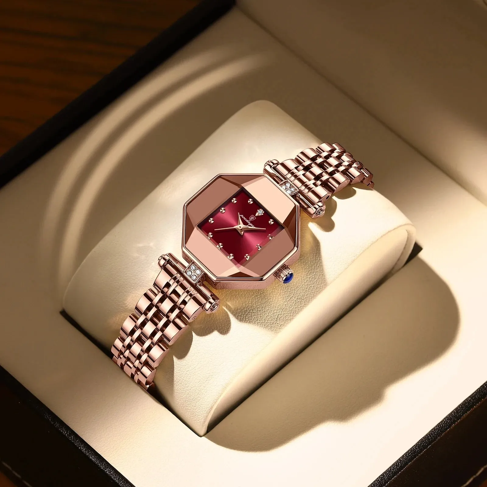 POEDAGAR 368 Women Watches Fashion Luxury Waterproof Quartz Watch Top Brand Rose Gold Ladies Wristwatches Stainless Steel Reloj