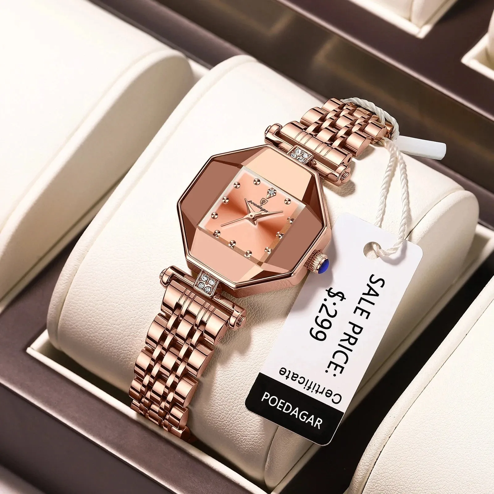 POEDAGAR 368 Women Watches Fashion Luxury Waterproof Quartz Watch Top Brand Rose Gold Ladies Wristwatches Stainless Steel Reloj
