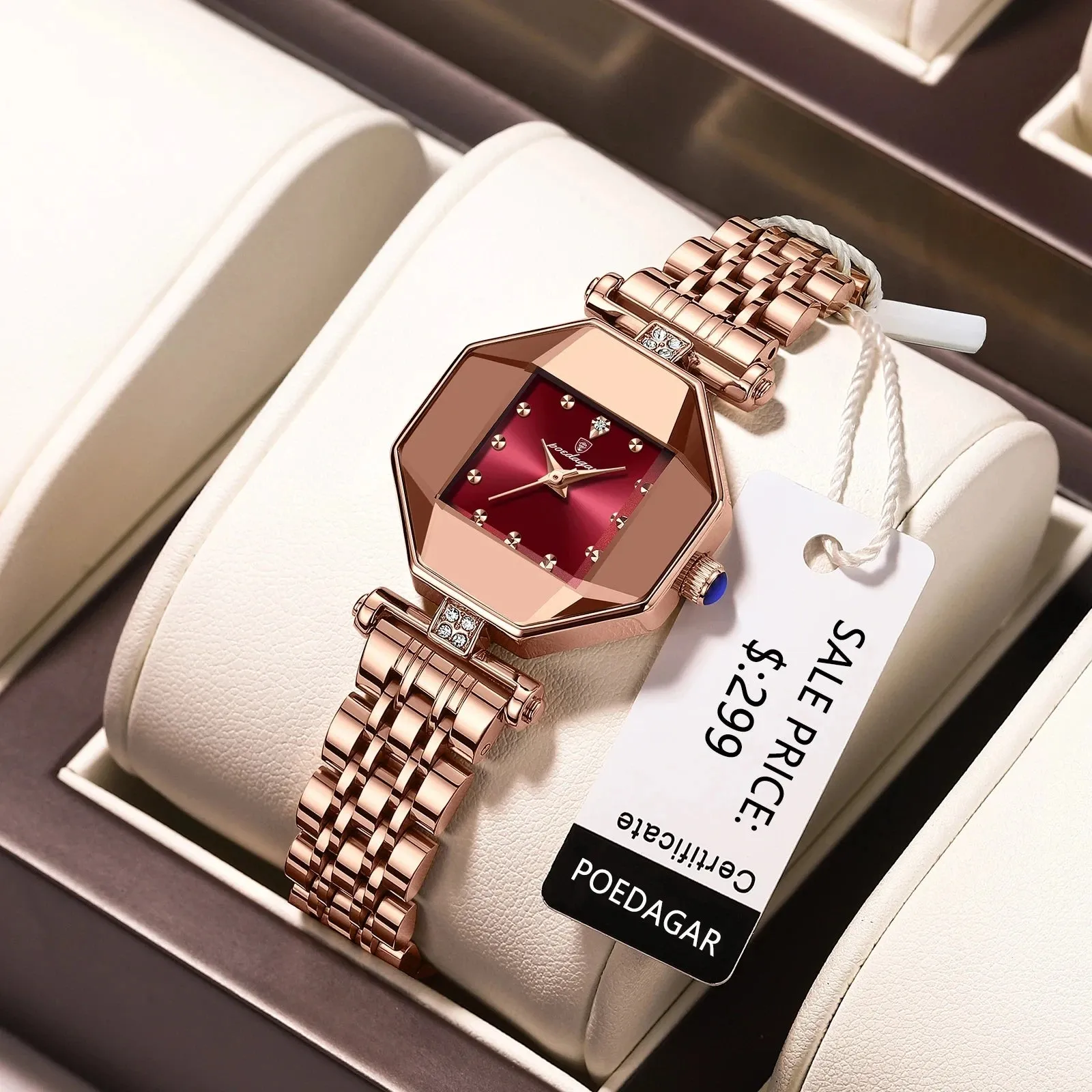 POEDAGAR 368 Women Watches Fashion Luxury Waterproof Quartz Watch Top Brand Rose Gold Ladies Wristwatches Stainless Steel Reloj