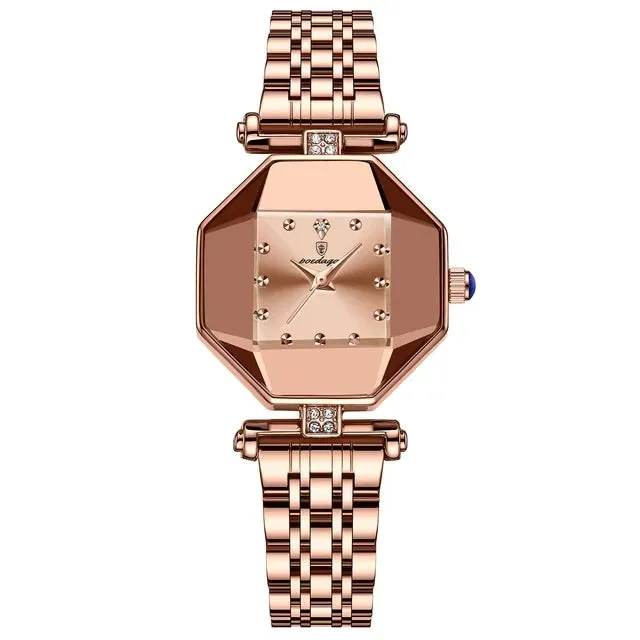 POEDAGAR 368 Women Watches Fashion Luxury Waterproof Quartz Watch Top Brand Rose Gold Ladies Wristwatches Stainless Steel Reloj