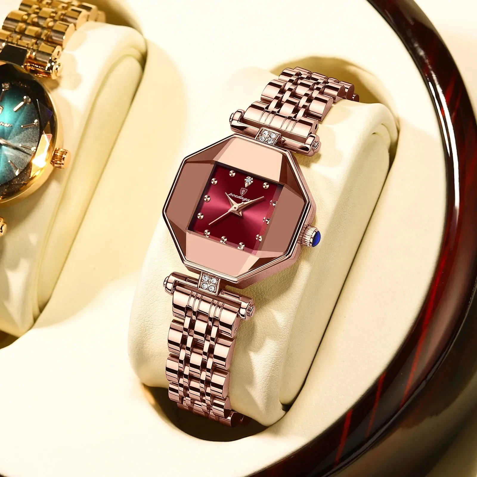 POEDAGAR 368 Women Watches Fashion Luxury Waterproof Quartz Watch Top Brand Rose Gold Ladies Wristwatches Stainless Steel Reloj