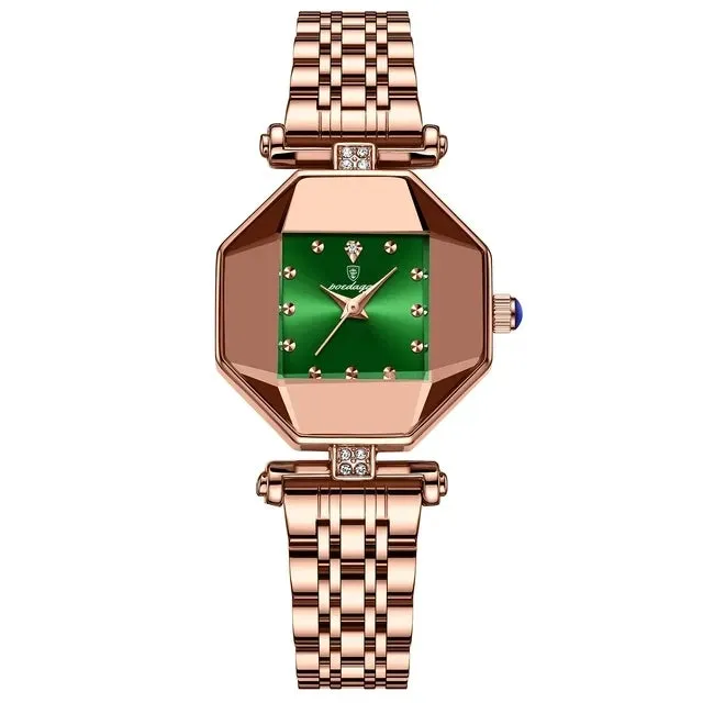 POEDAGAR 368 Women Watches Fashion Luxury Waterproof Quartz Watch Top Brand Rose Gold Ladies Wristwatches Stainless Steel Reloj