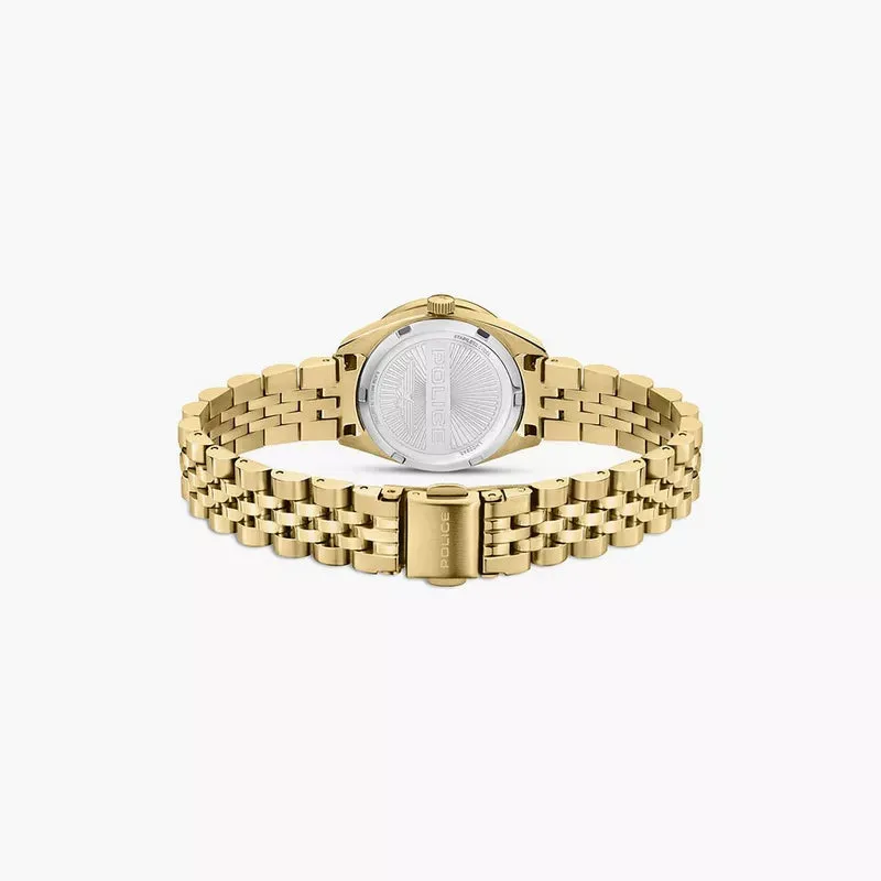 Police Ladies Champagne Dial Yellow Gold Plated Analog Stainless Steel Watch