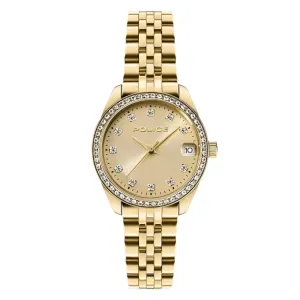 Police Ladies Champagne Dial Yellow Gold Plated Analog Stainless Steel Watch