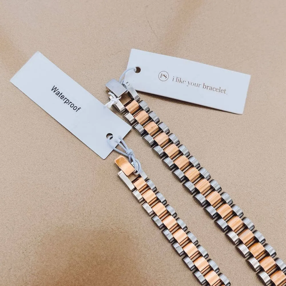 Pretty Simple Mixed Metals Watch Band Bracelet