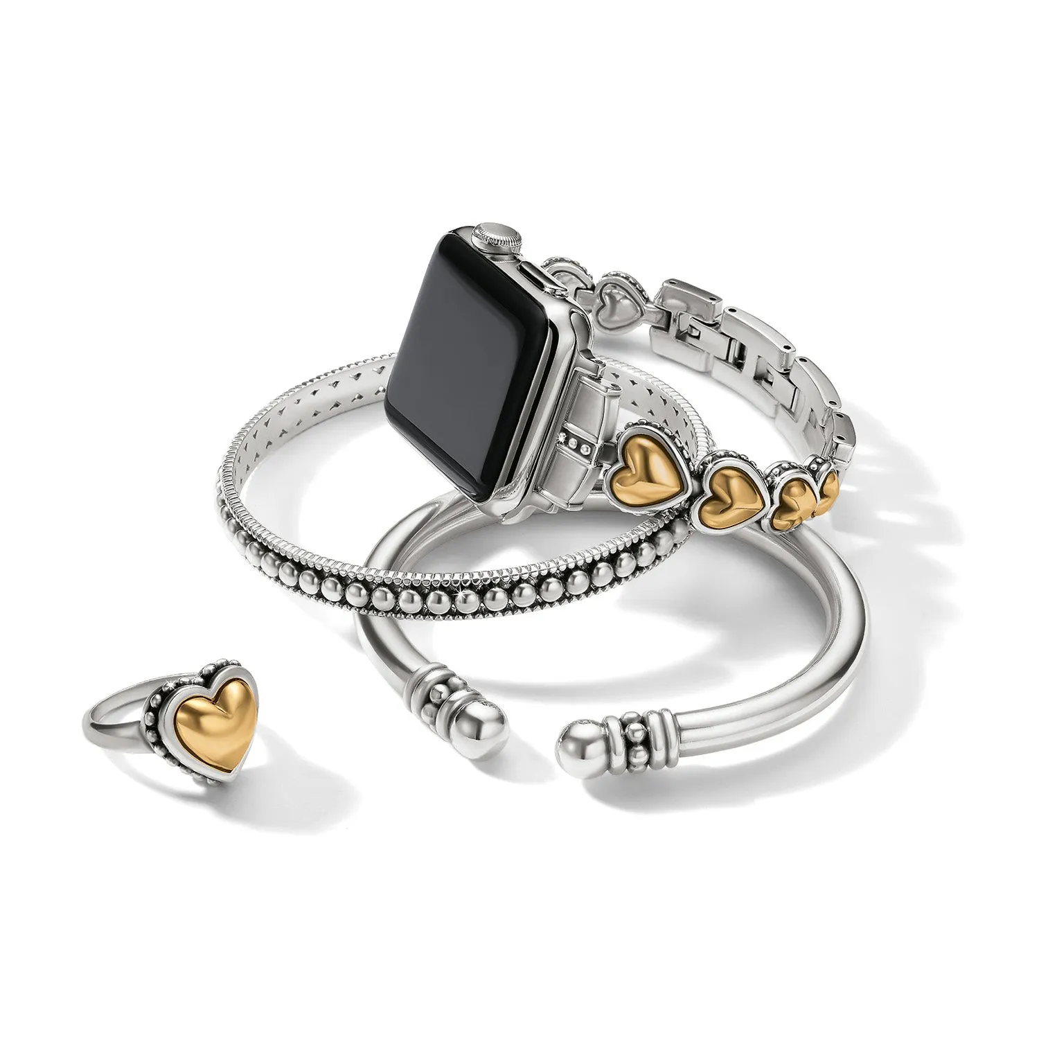 Pretty Tough Two Tone Heart Watch Band - W30612