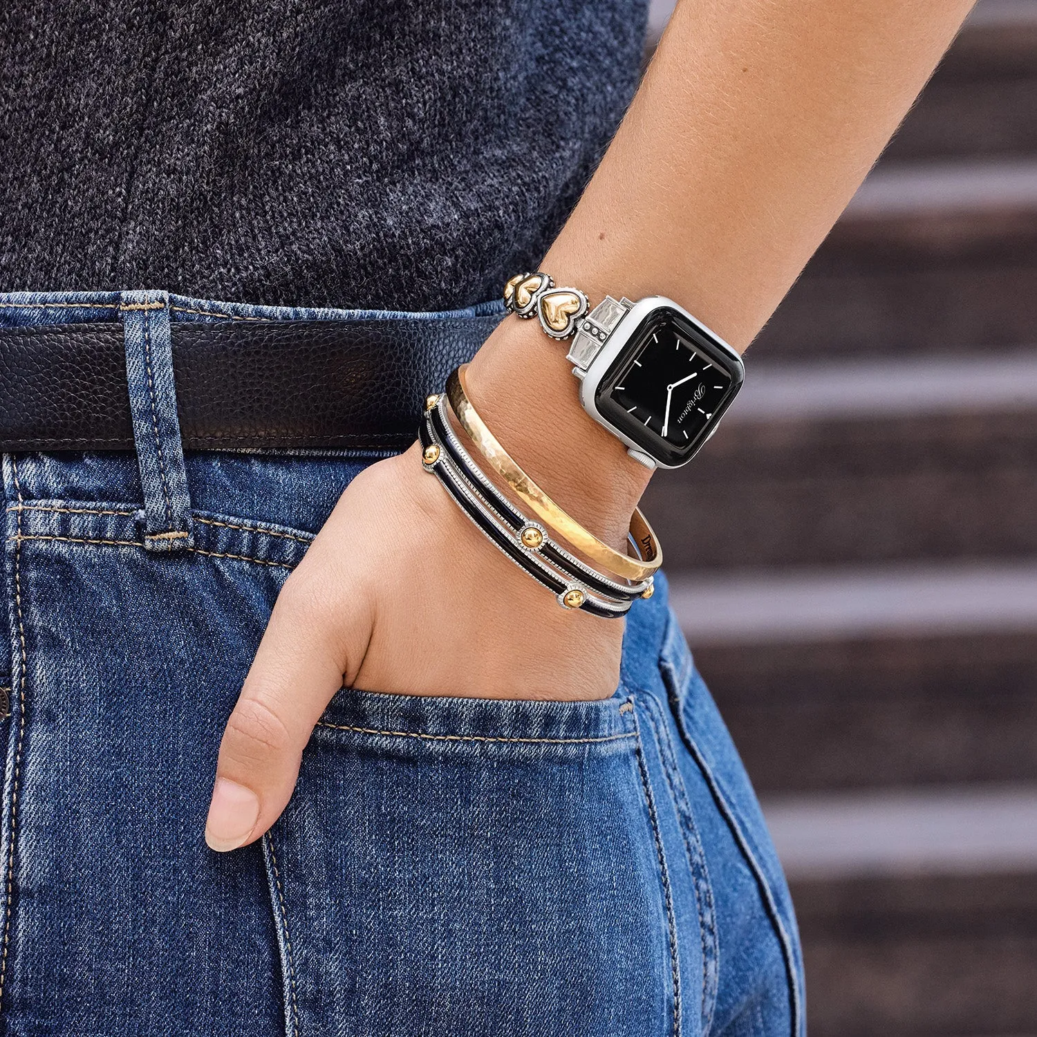 Pretty Tough Two Tone Heart Watch Band - W30612
