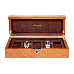 Rapport Heritage Five 5 Watch Box - Burr Walnut