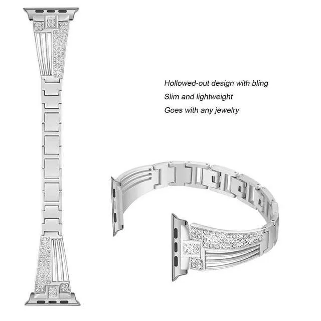Raven-An Exclusive Rhinestone Band Compatible With Apple Watch