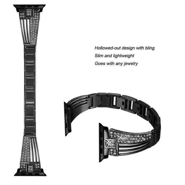 Raven-An Exclusive Rhinestone Band Compatible With Apple Watch