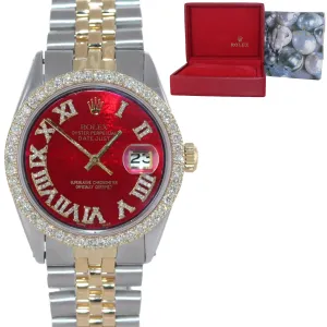 RED DIAMOND Bezel Rolex DateJust 36mm 1601 Diamond Bezel Watch Box