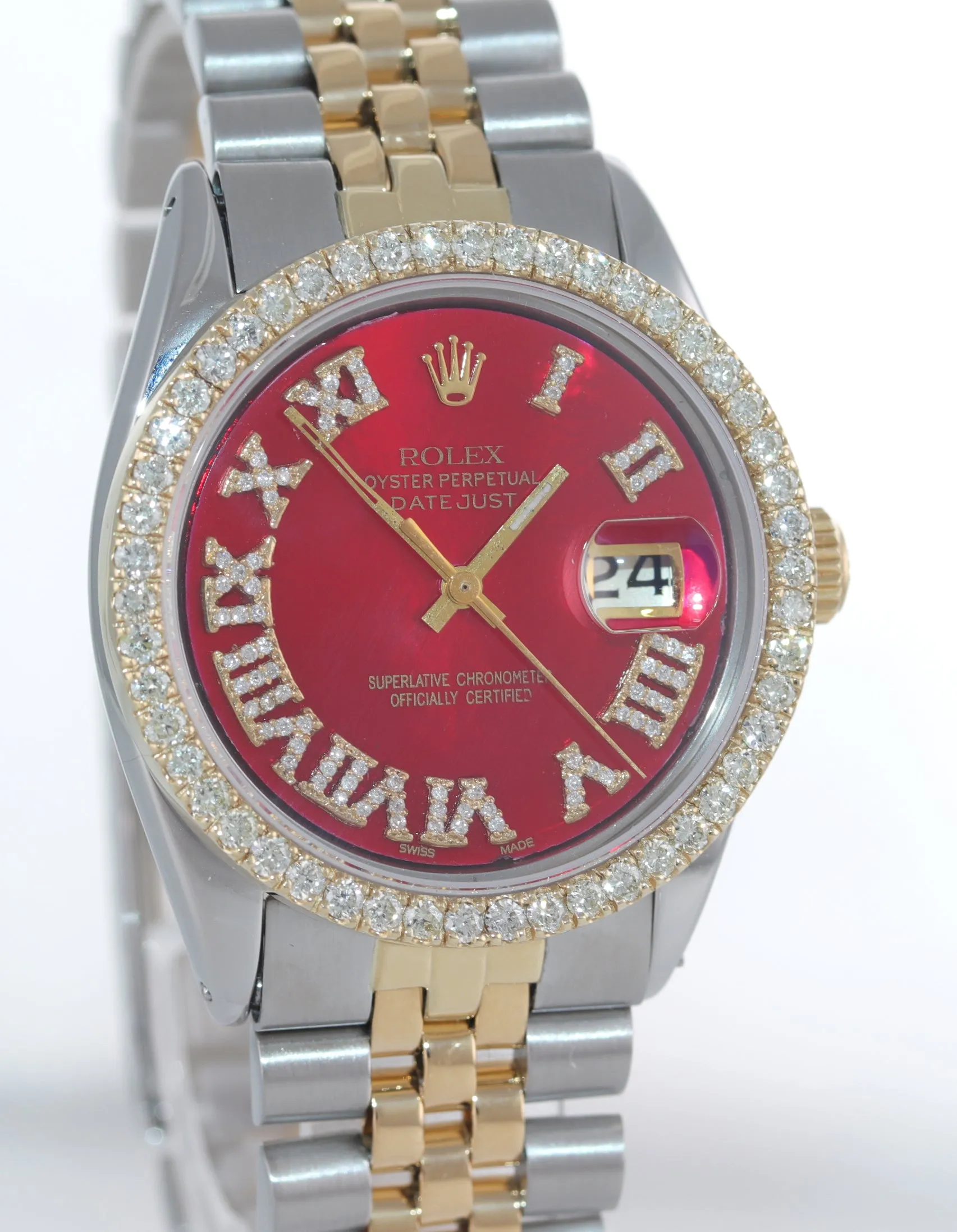RED DIAMOND Bezel Rolex DateJust 36mm 1601 Diamond Bezel Watch Box