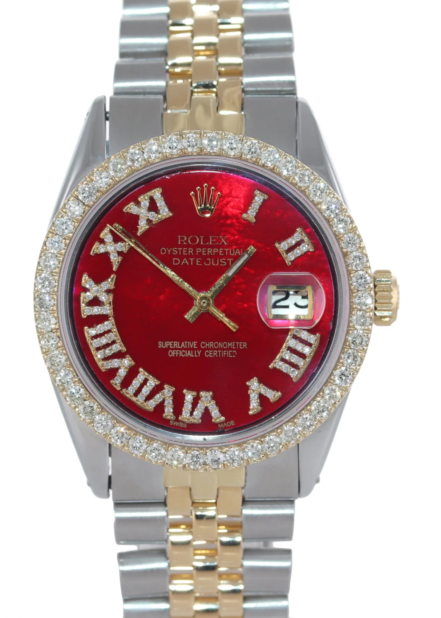 RED DIAMOND Bezel Rolex DateJust 36mm 1601 Diamond Bezel Watch Box