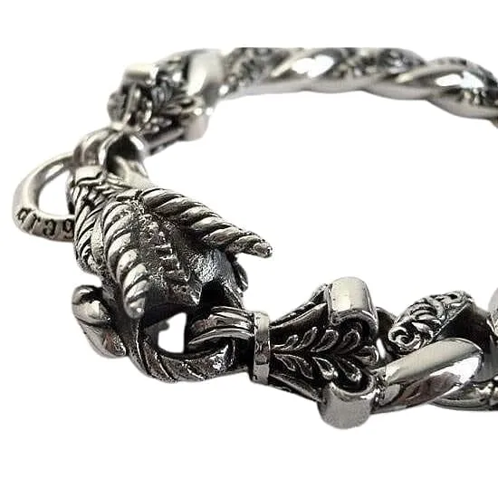 Rider Dragon 925 Sterling Silver Men's Bracelet