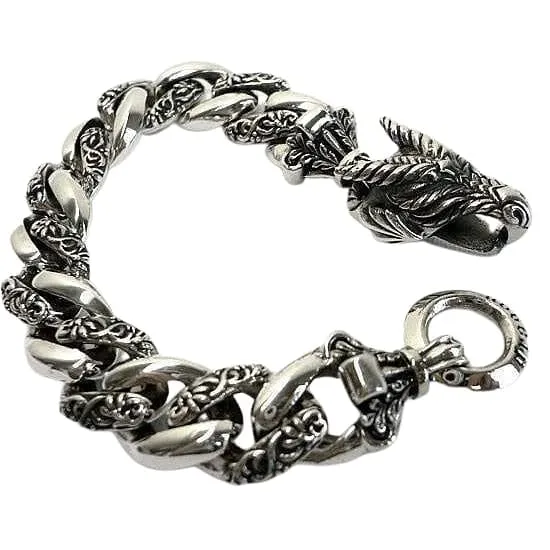 Rider Dragon 925 Sterling Silver Men's Bracelet