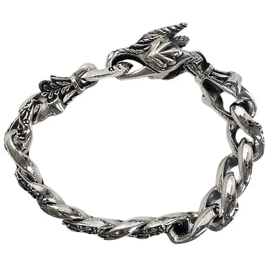 Rider Dragon 925 Sterling Silver Men's Bracelet