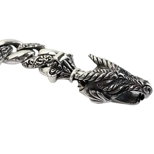Rider Dragon 925 Sterling Silver Men's Bracelet