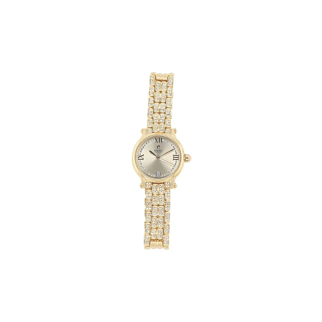 Roberto Carati Gold Coloured Crystal Face Watch M9148-V2