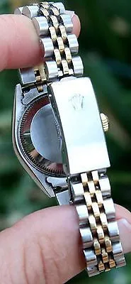 ROLEX 18k Gold & Steel 26mm Ladies Automatic Datejust Watch Diamond Dial Factory