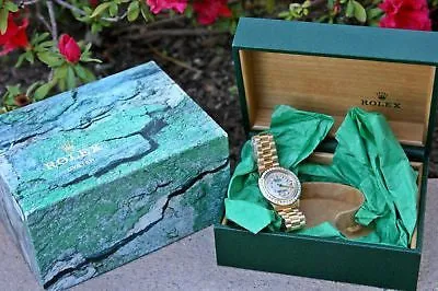 ROLEX 18k GOLD DIAMOND PRESIDENT MIDSIZE LADIES WATCH