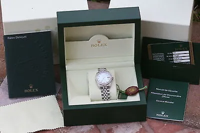 ROLEX 31mm MIDSIZE 178240 DIAMOND LUGS BAND BEZEL DIAL for 18k WHITE GOLD 178159