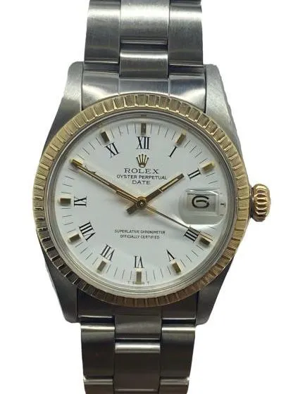 Rolex Date 34mm 1505 White Dial Automatic Watch