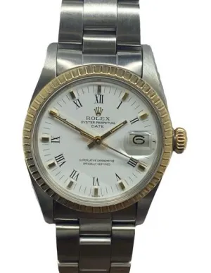 Rolex Date 34mm 1505 White Dial Automatic Watch