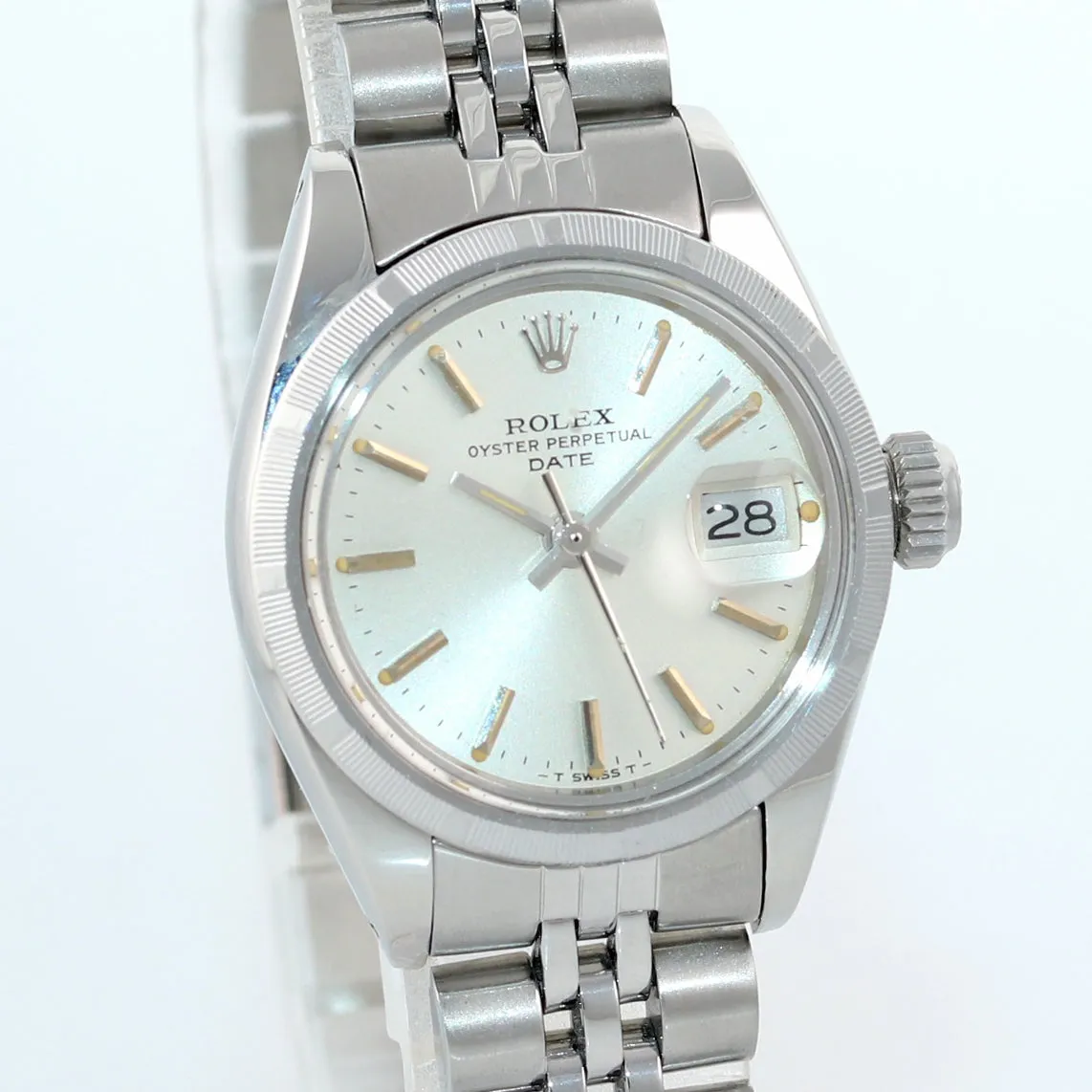 Rolex Date 6919 Silver Stick 26mm Stainless Ladies Jubilee Date Watch