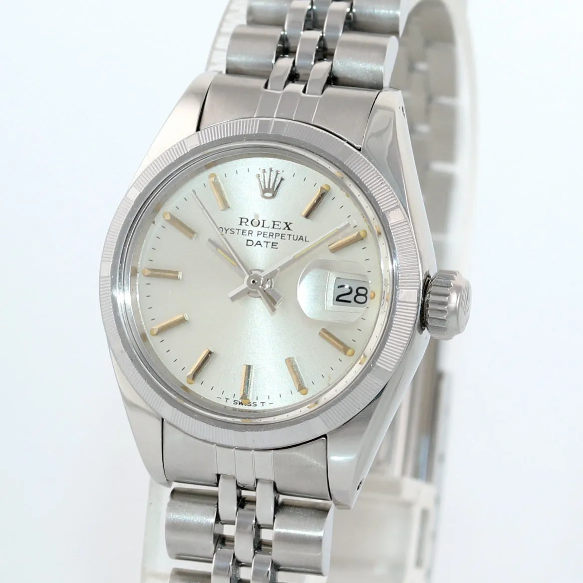 Rolex Date 6919 Silver Stick 26mm Stainless Ladies Jubilee Date Watch