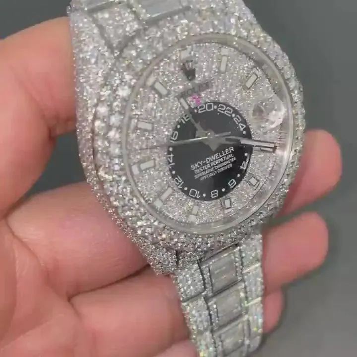 Rolex Date-Just Moissanite Diamond Watch  W 154