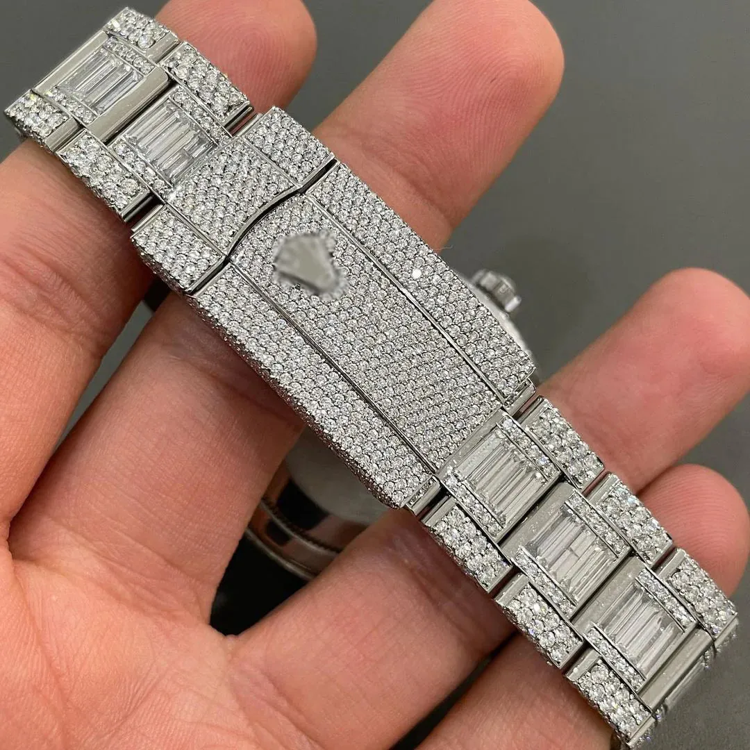 Rolex Date-Just Moissanite Diamond Watch  W 154