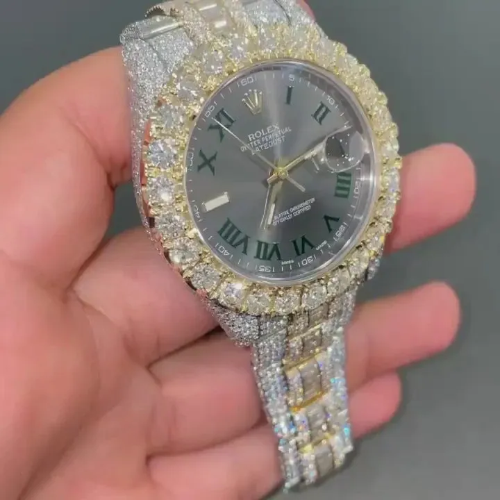 Rolex Date-Just Moissanite Diamond Watch  W 171