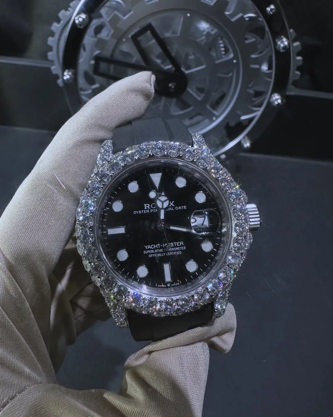Rolex Date-Just Moissanite Diamond Watch  W 231