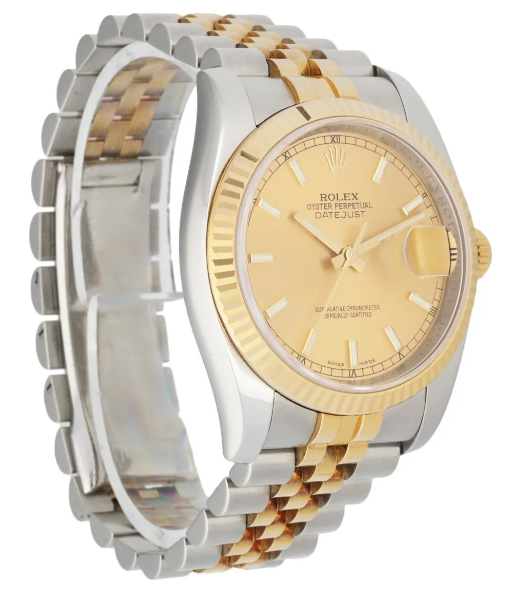 Rolex Datejust 116233 18K Yellow Gold & stainless steel  Men's Watch Box & Papers