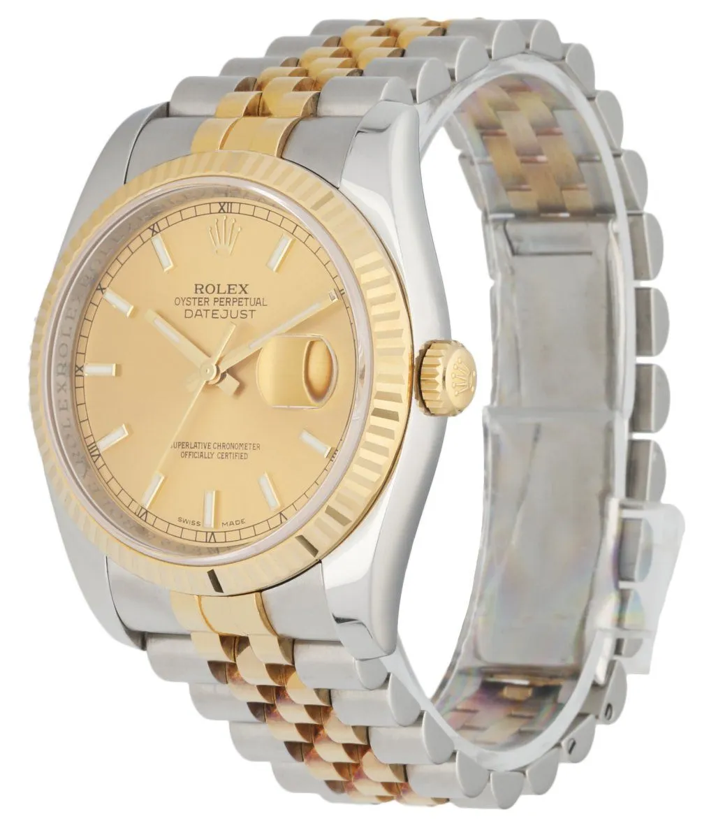 Rolex Datejust 116233 18K Yellow Gold & stainless steel  Men's Watch Box & Papers