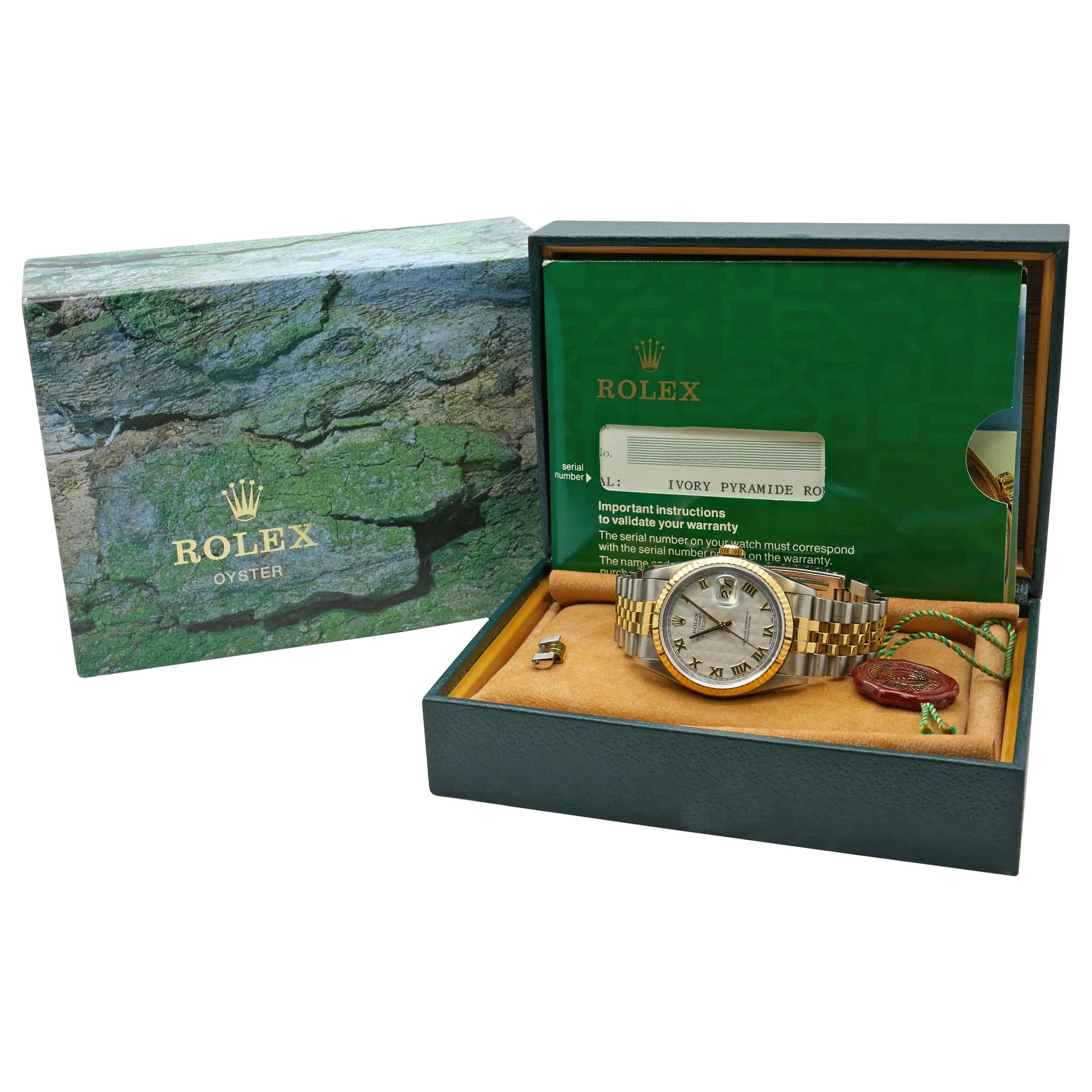 Rolex Datejust 16233 Ivory Pyramid Dial Automatic Watch