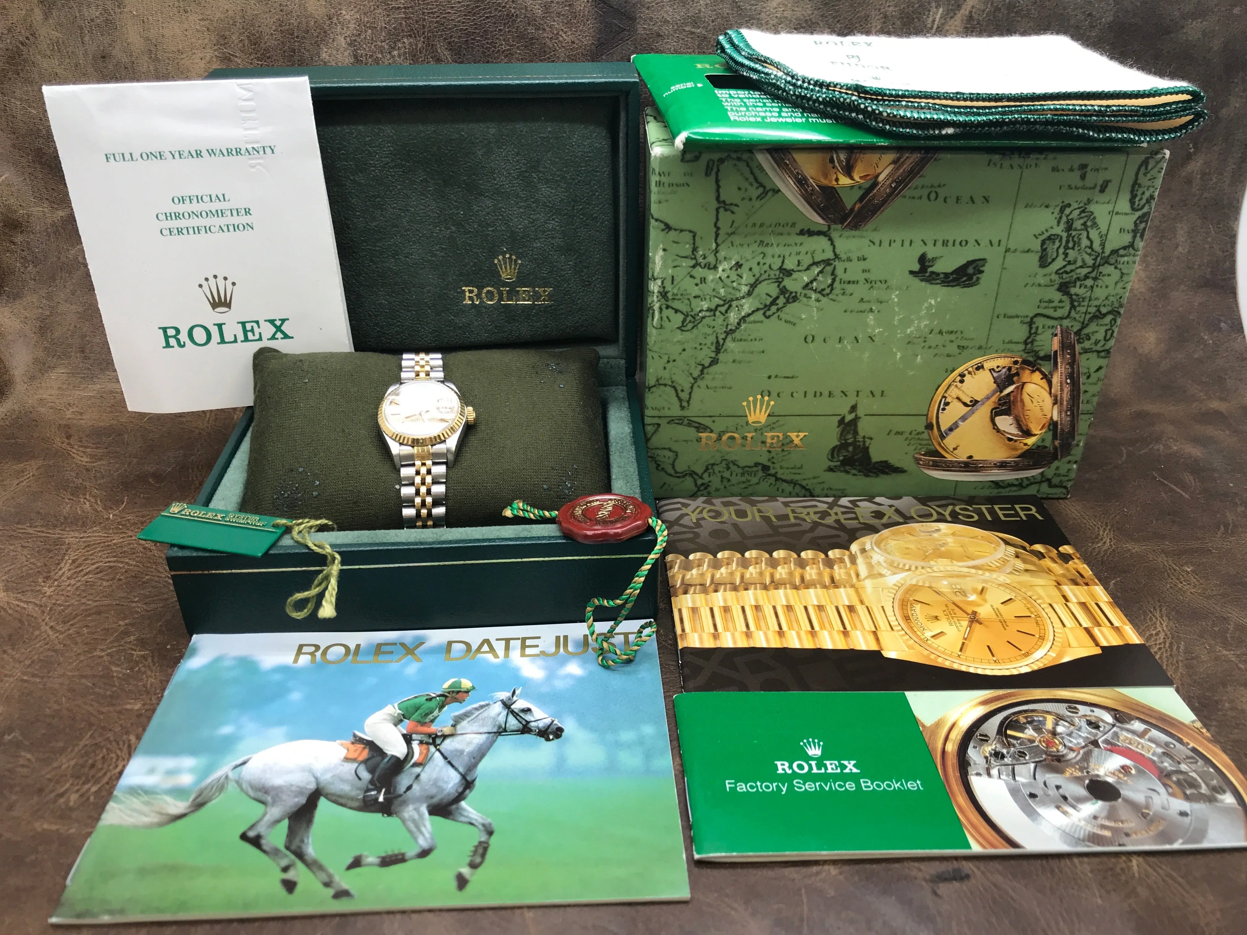 Rolex Datejust 26mm 69173 Gold Tapestry Dial Automatic Women's Watch