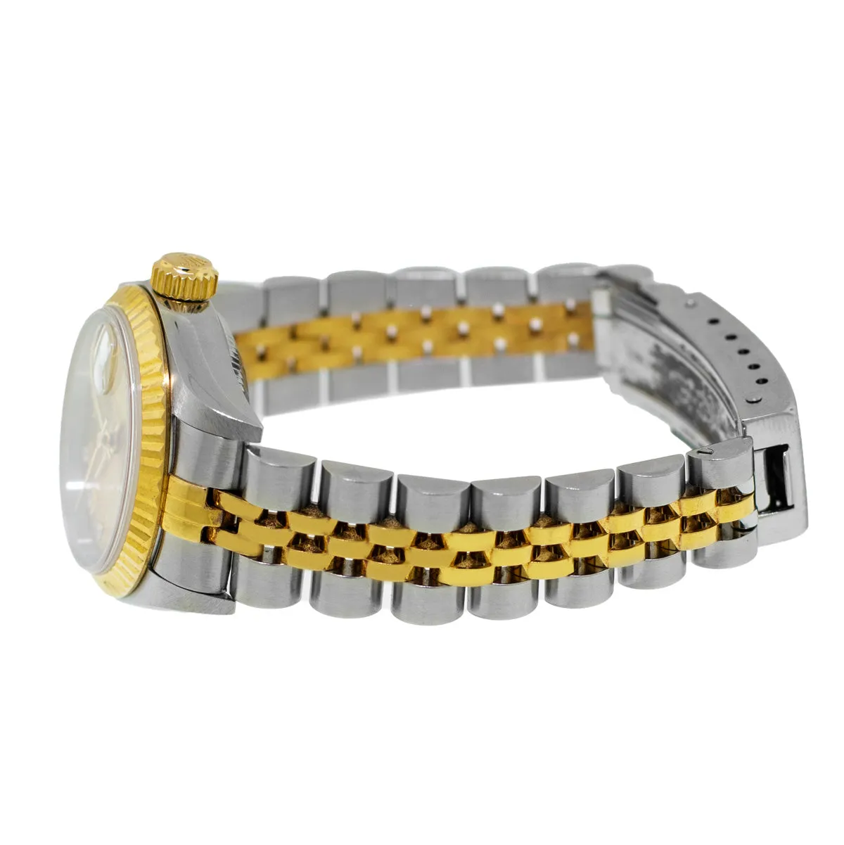 Rolex Datejust 26mm Yellow Gold & Steel Champagne Diamond Dial and Fluted Bezel 79173