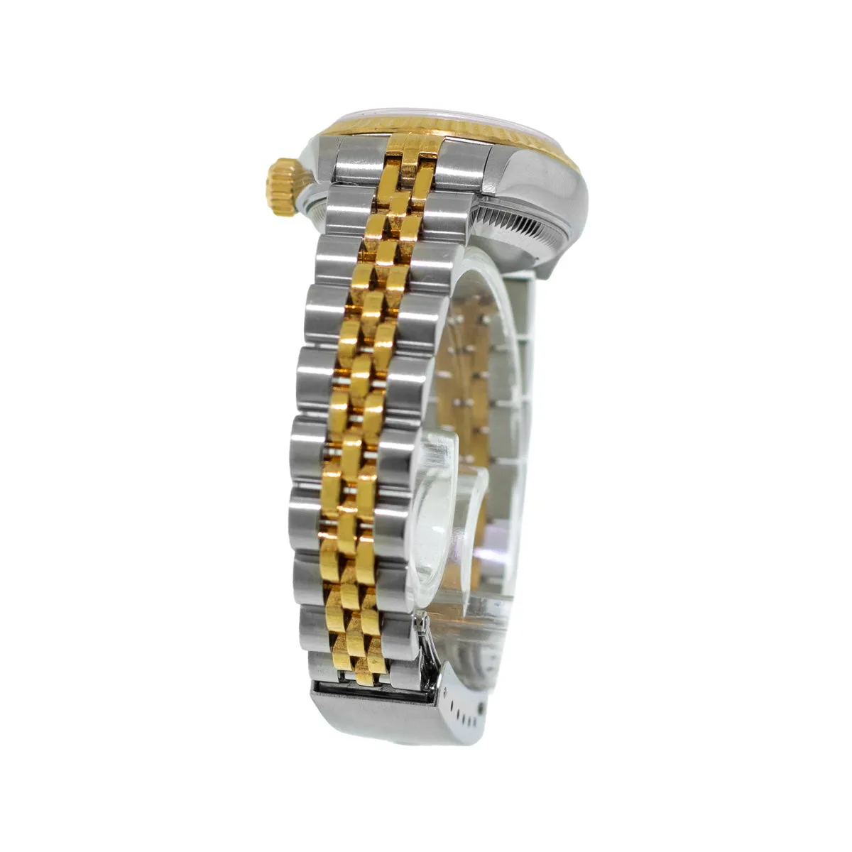 Rolex Datejust 26mm Yellow Gold & Steel Champagne Diamond Dial and Fluted Bezel 79173