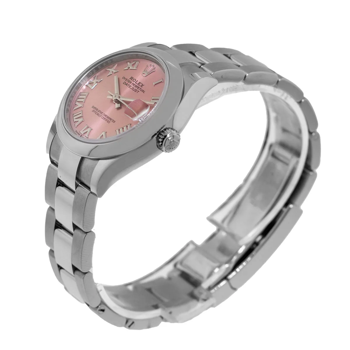 Rolex Datejust 31mm Stainless Steel Pink Roman Dial & Smooth Bezel 278240
