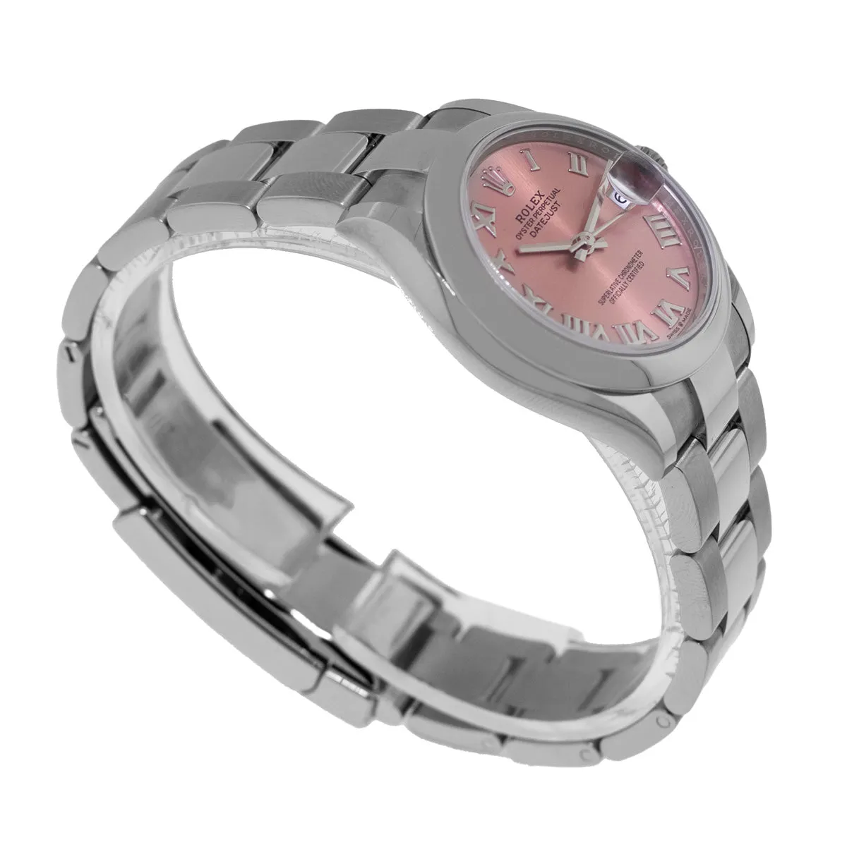 Rolex Datejust 31mm Stainless Steel Pink Roman Dial & Smooth Bezel 278240
