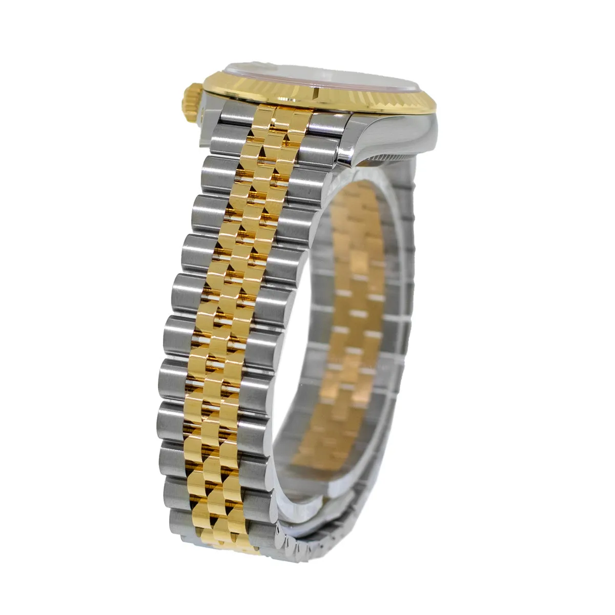 Rolex Datejust 31mm Yellow Gold & Steel White Roman Dial and Fluted Bezel 278273