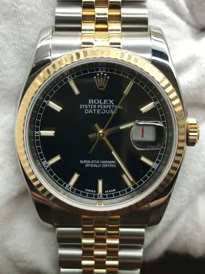 Rolex Datejust 36mm 116233 Black Dial Automatic Watch
