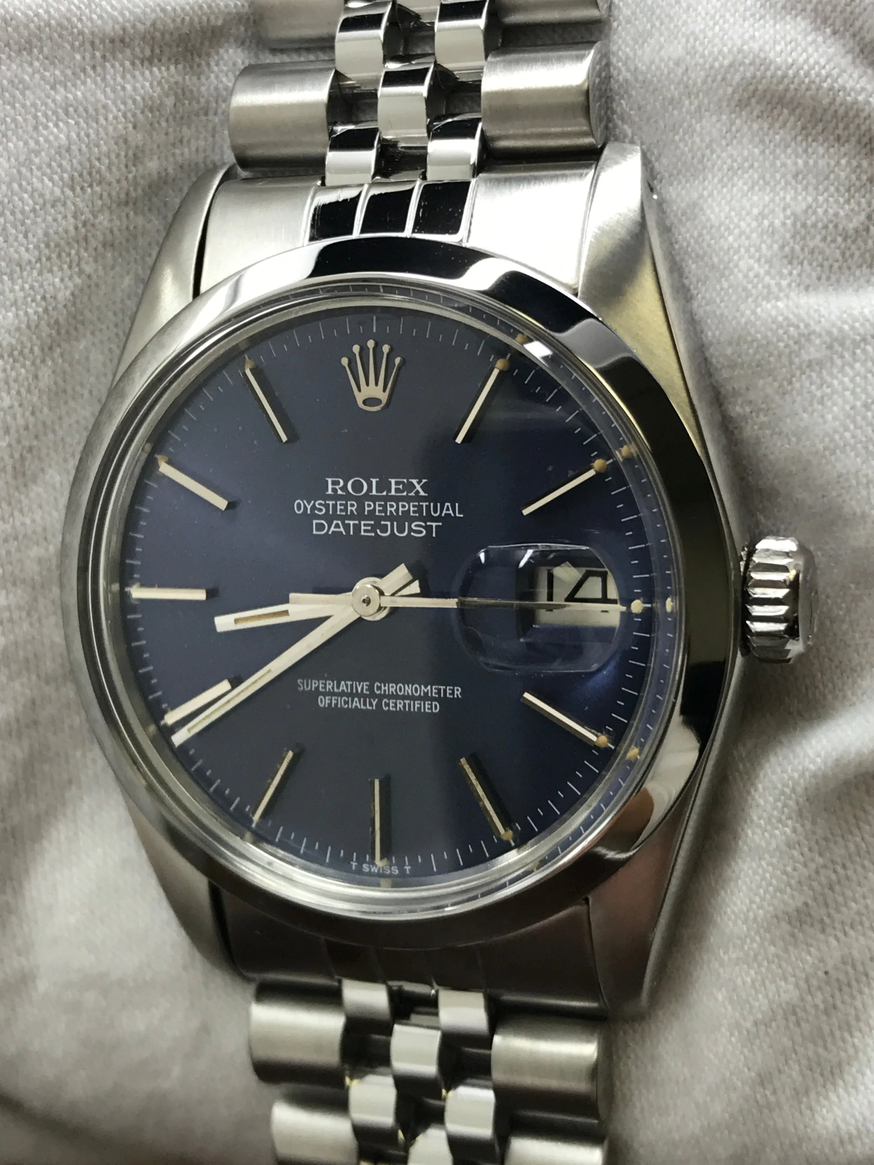 Rolex Datejust 36mm 16000 Blue Dial Automatic Watch