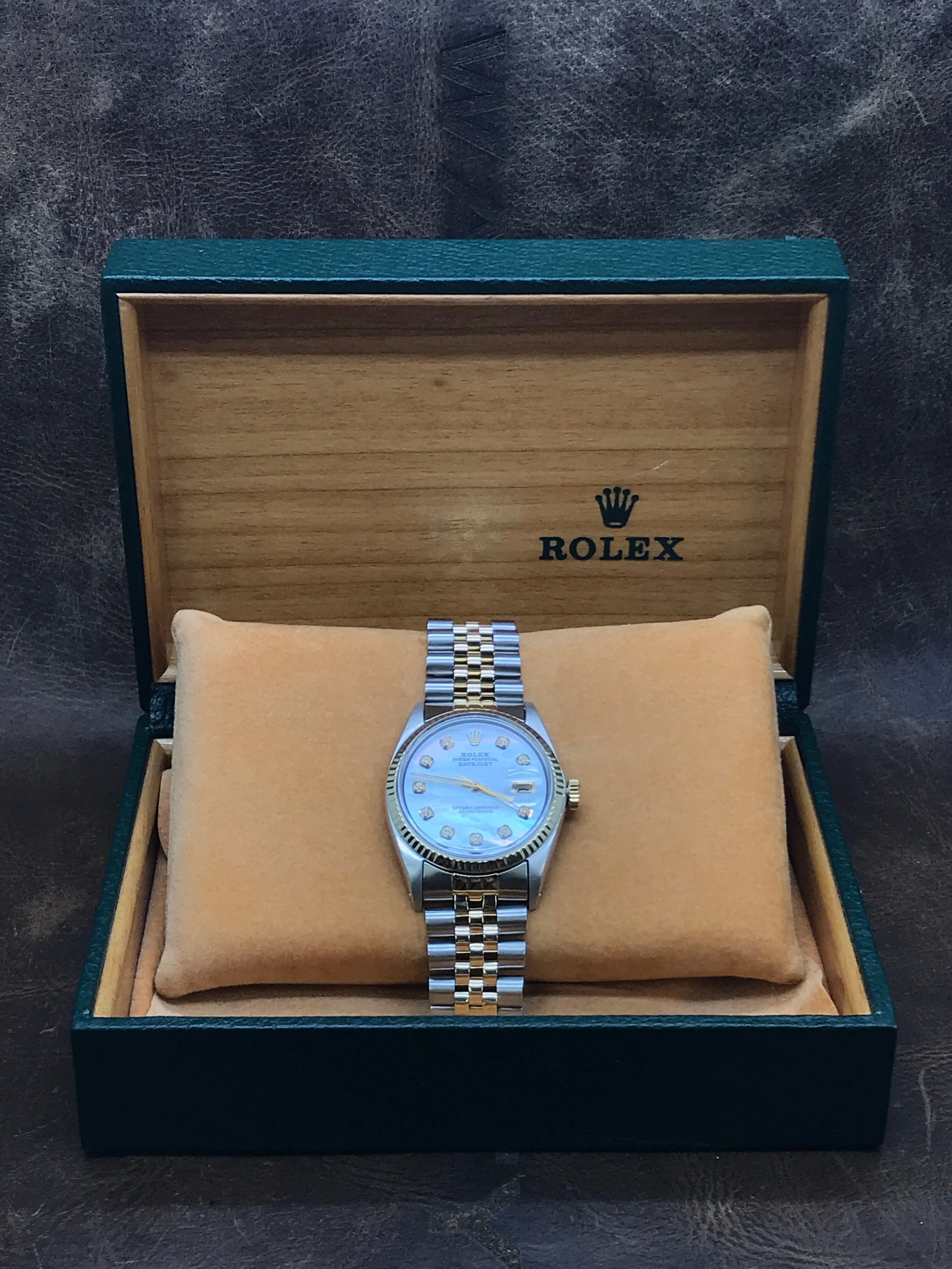 Rolex Datejust 36mm 1601 Custom MOP Diamond Dial Automatic Watch